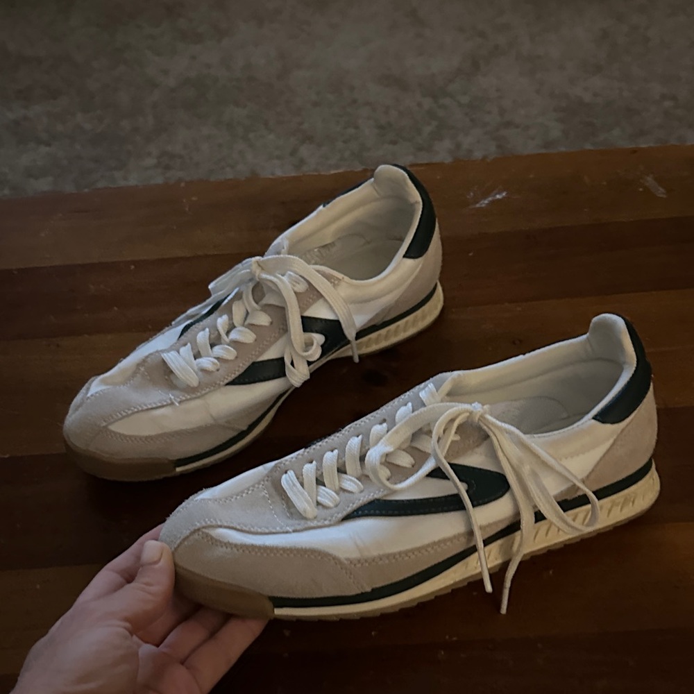 Tretorn White and Dark Green Sneakers
